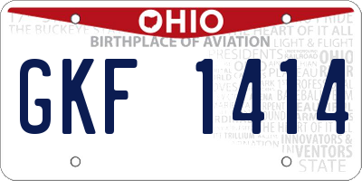 OH license plate GKF1414