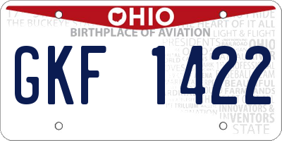 OH license plate GKF1422