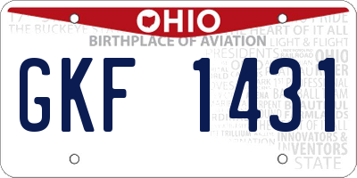 OH license plate GKF1431