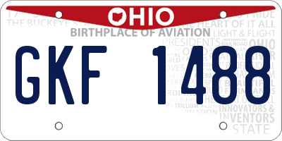 OH license plate GKF1488