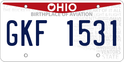 OH license plate GKF1531
