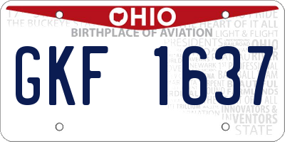 OH license plate GKF1637