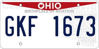 OH license plate GKF1673