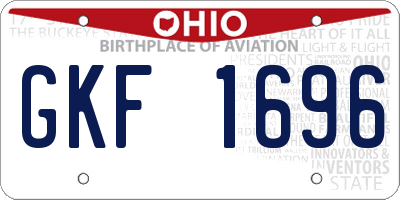 OH license plate GKF1696