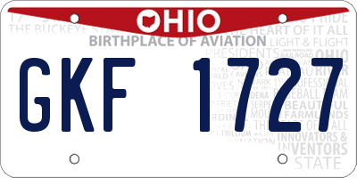 OH license plate GKF1727