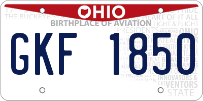 OH license plate GKF1850