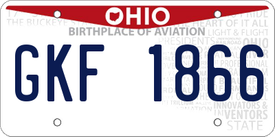 OH license plate GKF1866