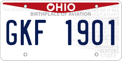 OH license plate GKF1901
