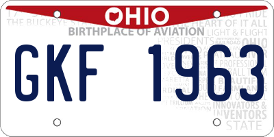 OH license plate GKF1963