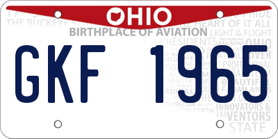 OH license plate GKF1965