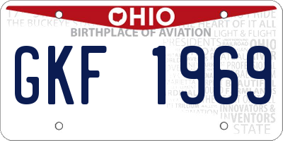 OH license plate GKF1969