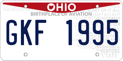 OH license plate GKF1995