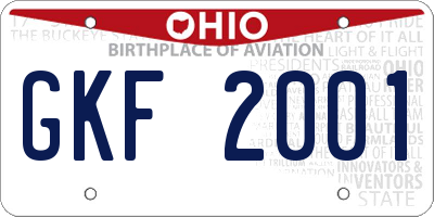 OH license plate GKF2001