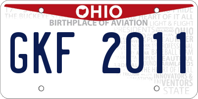 OH license plate GKF2011