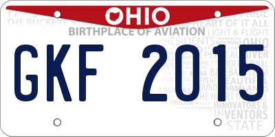 OH license plate GKF2015