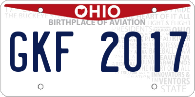 OH license plate GKF2017