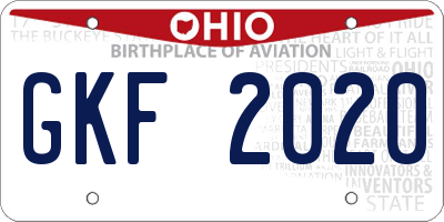 OH license plate GKF2020