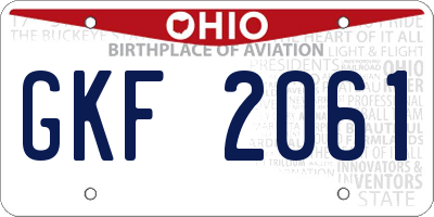 OH license plate GKF2061
