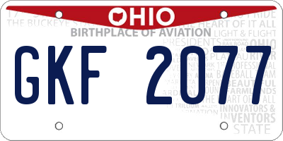 OH license plate GKF2077