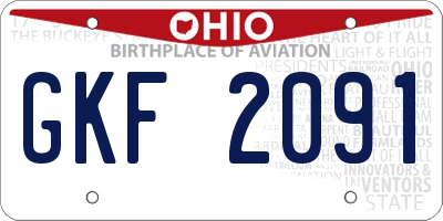 OH license plate GKF2091