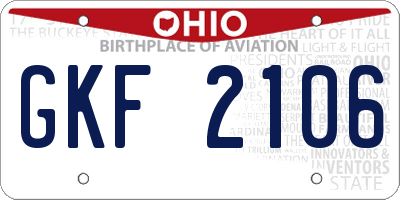 OH license plate GKF2106