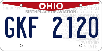OH license plate GKF2120