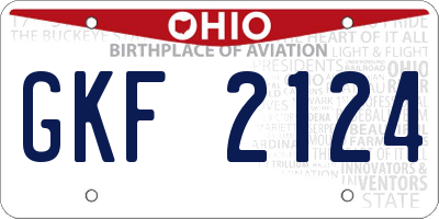 OH license plate GKF2124