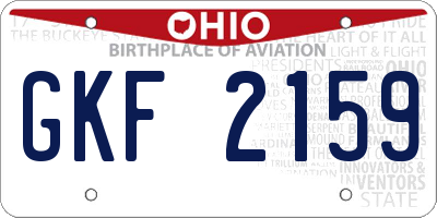 OH license plate GKF2159
