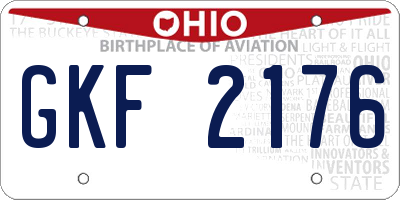 OH license plate GKF2176