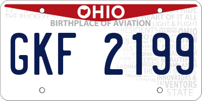 OH license plate GKF2199