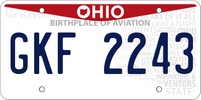 OH license plate GKF2243