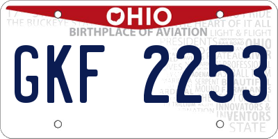 OH license plate GKF2253
