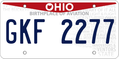 OH license plate GKF2277