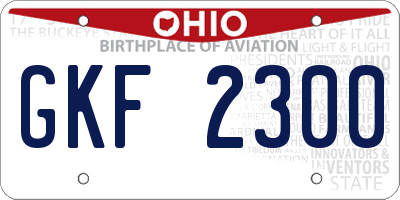 OH license plate GKF2300