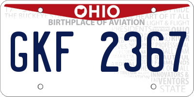 OH license plate GKF2367