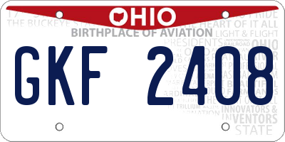 OH license plate GKF2408