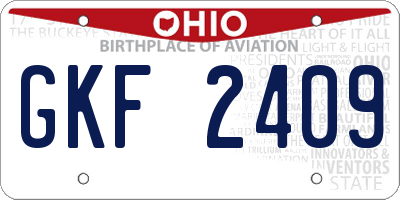 OH license plate GKF2409