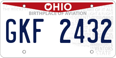 OH license plate GKF2432