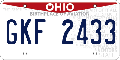 OH license plate GKF2433