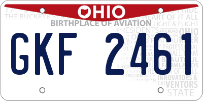 OH license plate GKF2461