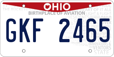 OH license plate GKF2465