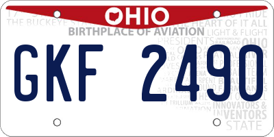 OH license plate GKF2490