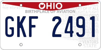 OH license plate GKF2491