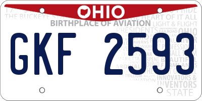 OH license plate GKF2593