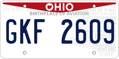OH license plate GKF2609