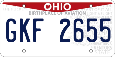 OH license plate GKF2655
