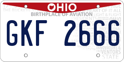 OH license plate GKF2666