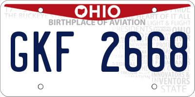 OH license plate GKF2668