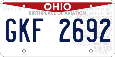 OH license plate GKF2692