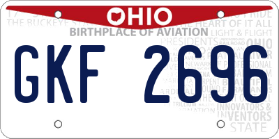OH license plate GKF2696